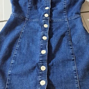 ZARA 데님 슬리브리스 원피스(S/84/점퍼스판스커트) 이미지