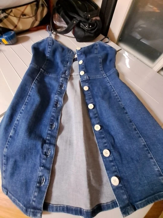 ZARA 데님 슬리브리스 원피스(S/84/점퍼스판스커트) 이미지