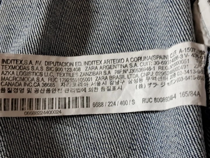 ZARA 데님 슬리브리스 원피스(S/84/점퍼스판스커트) 이미지