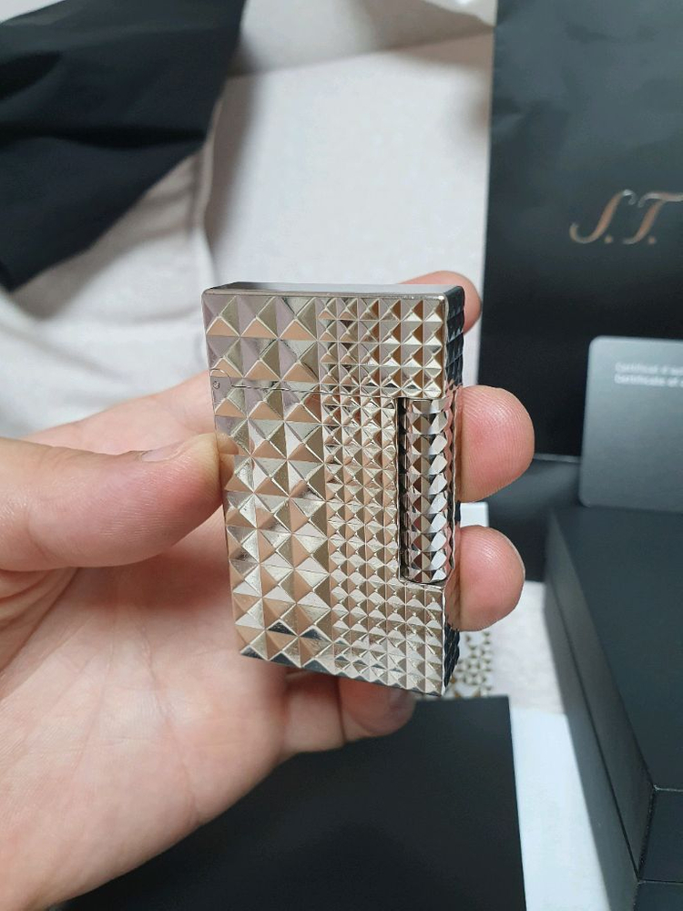 [풀세트] 듀퐁라이터 라인2 신형 ca16066 다이아몬드 헤드 팔라듐 쌍불 듀퐁 라이타 이미지