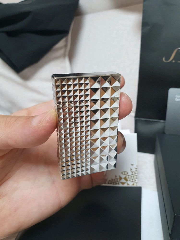 [풀세트] 듀퐁라이터 라인2 신형 ca16066 다이아몬드 헤드 팔라듐 쌍불 듀퐁 라이타 이미지