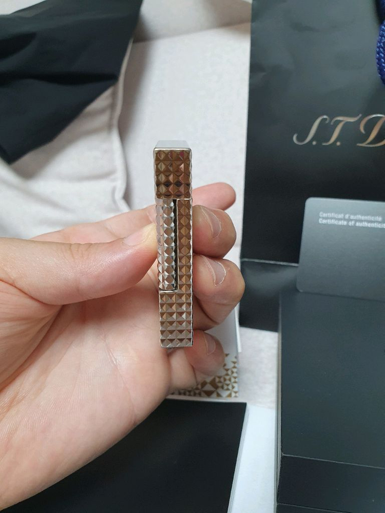 [풀세트] 듀퐁라이터 라인2 신형 ca16066 다이아몬드 헤드 팔라듐 쌍불 듀퐁 라이타 이미지