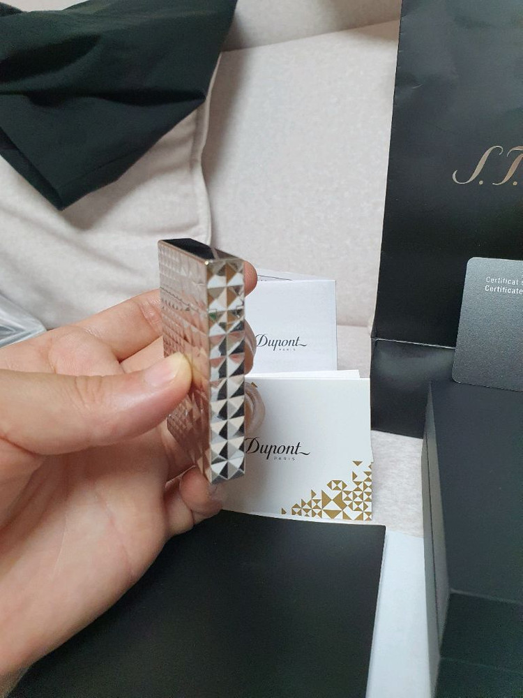 [풀세트] 듀퐁라이터 라인2 신형 ca16066 다이아몬드 헤드 팔라듐 쌍불 듀퐁 라이타 이미지