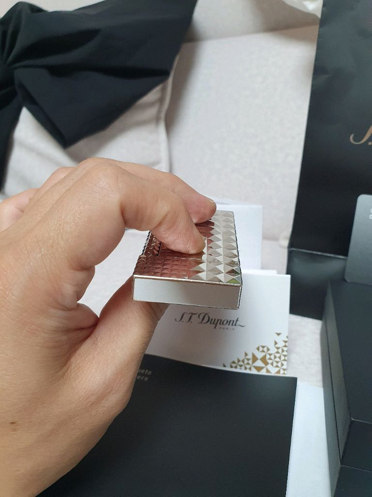 [풀세트] 듀퐁라이터 라인2 신형 ca16066 다이아몬드 헤드 팔라듐 쌍불 듀퐁 라이타 이미지