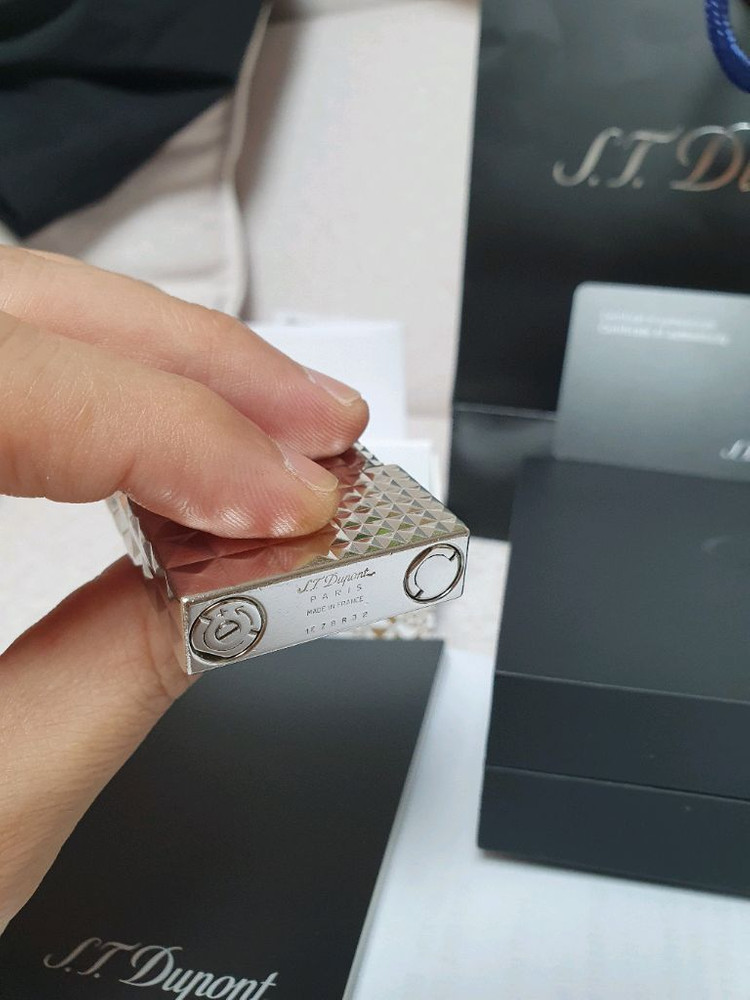 [풀세트] 듀퐁라이터 라인2 신형 ca16066 다이아몬드 헤드 팔라듐 쌍불 듀퐁 라이타 이미지