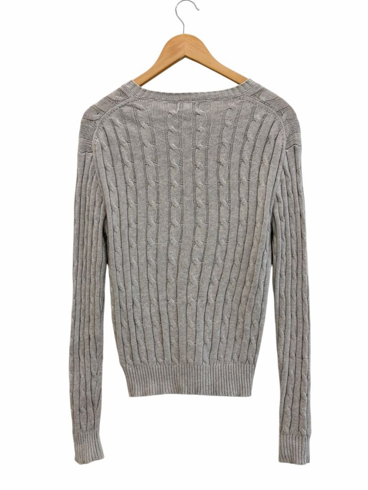 폴로 꽈배기 브이넥 니트 웜그레이 (여성L) 이미지