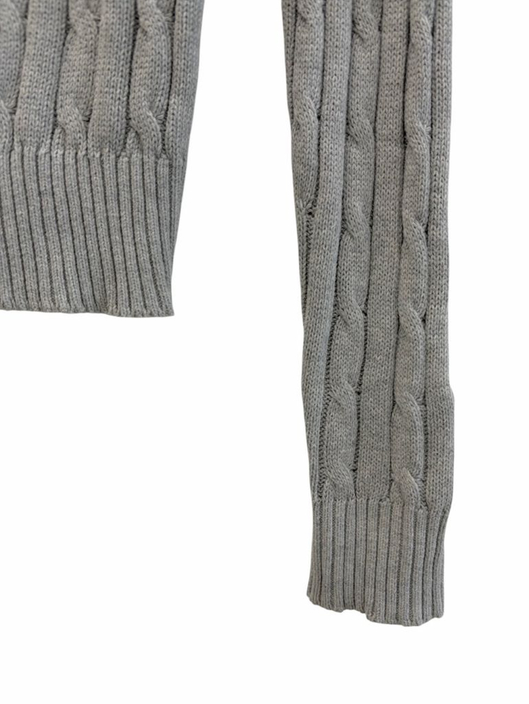 폴로 꽈배기 브이넥 니트 웜그레이 (여성L) 이미지