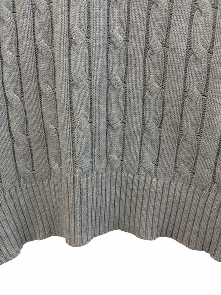 폴로 꽈배기 브이넥 니트 웜그레이 (여성L) 이미지