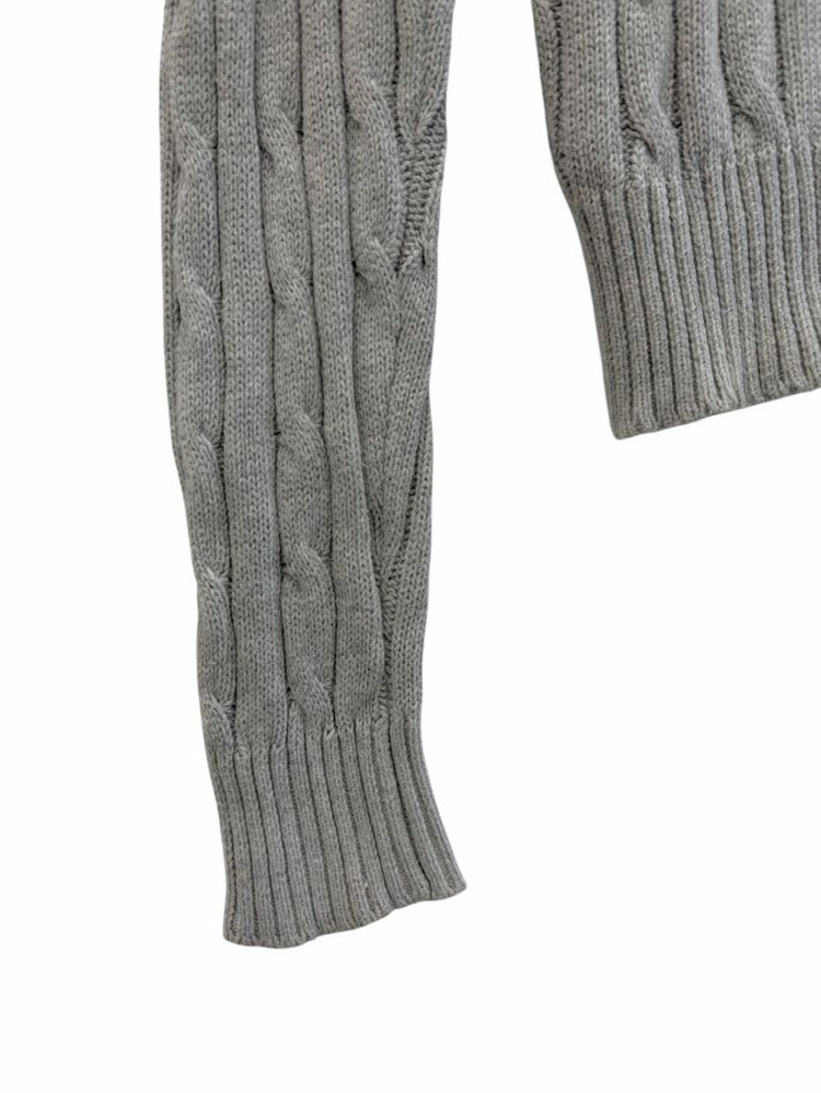 폴로 꽈배기 브이넥 니트 웜그레이 (여성L) 이미지