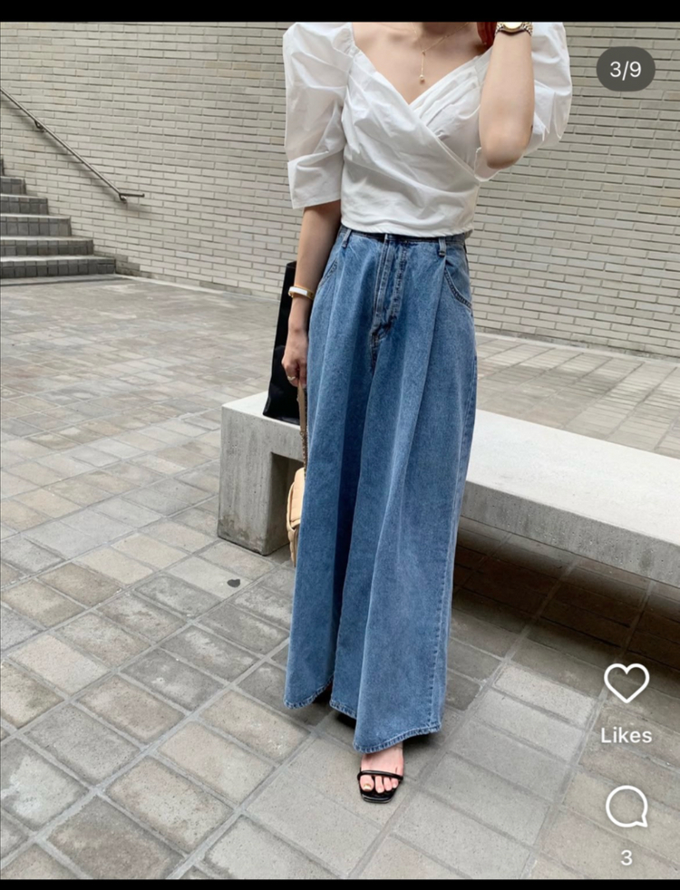 바이씨니 멋와이드 청바지 이미지