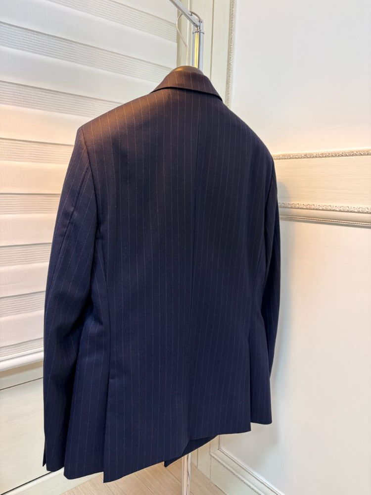 지이크 울100% 스트라이트 더블수트 정장 네이비 100/30 이미지