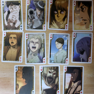 진격의 거인 시조 유미르,케니,턱거인,팔코,가비,그리샤,샤디스,에렌,오니안코폰 등 굿즈 트럼프 카드 총 11장 세트 이미지