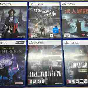 ps5타이틀 (피의거짓, 데몬즈소울, 라이즈오브더로닌, 엘든링 밤의통치자, 파이널판타지16, 바이오하자드re4) 이미지