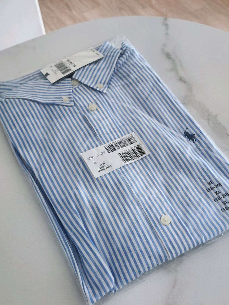 (새상품) 폴로 랄프로렌 보이즈 빅키즈 스트라이프 포플린 셔츠 이미지