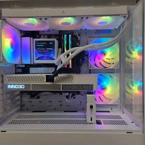 9800x3d, b850m wifi, rtx 5080 화이트 본체 이미지