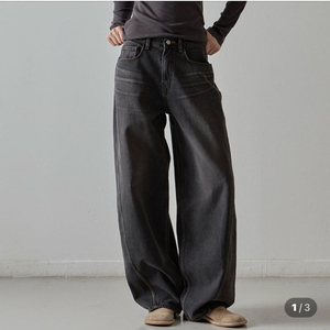 [파사드패턴] 와이드 테이퍼드 데님_faded black xs 이미지