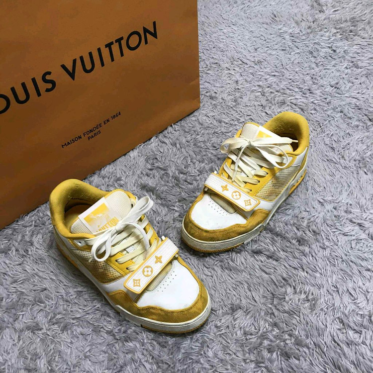 [클로젯][5.5]루이비통 벨크로 스트랩 LV 트레이너 데님 스니커즈 이미지