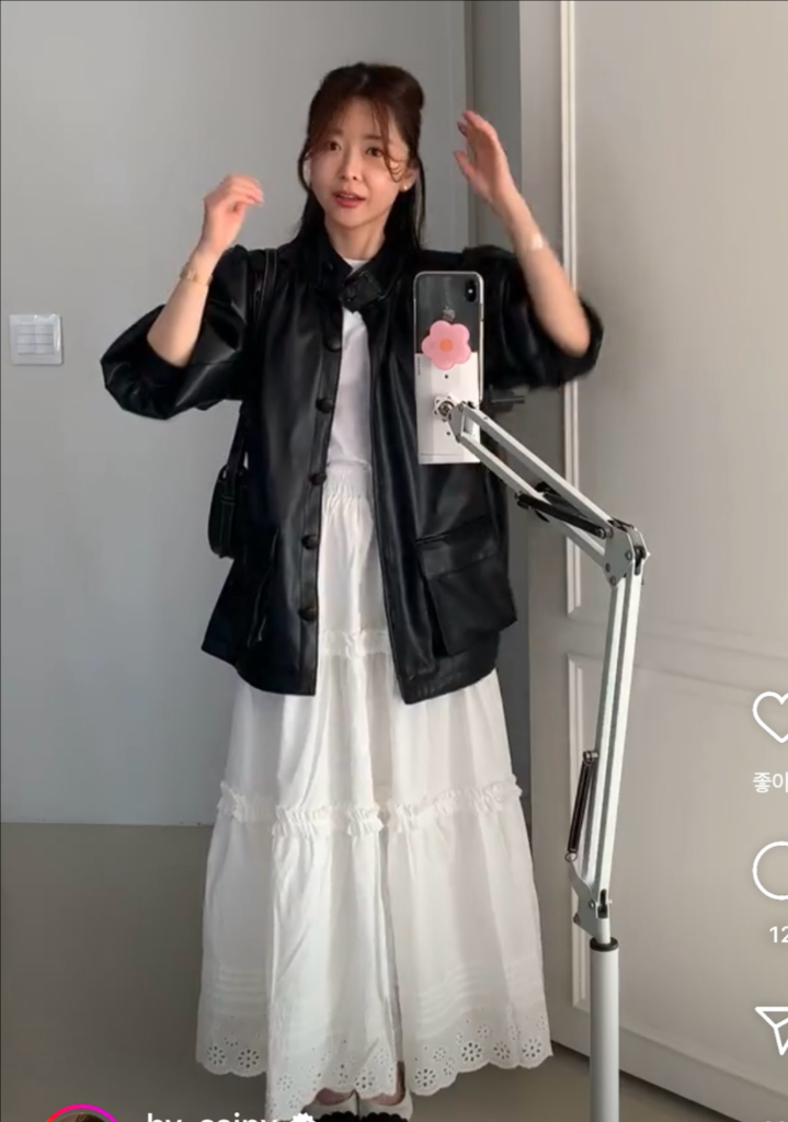 바이씨니 단독핏 레더셔링자켓 바이씨니 레더 이미지