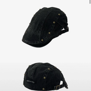 레씨토 스터드 워싱 헌팅캡 블랙 새상품 이미지