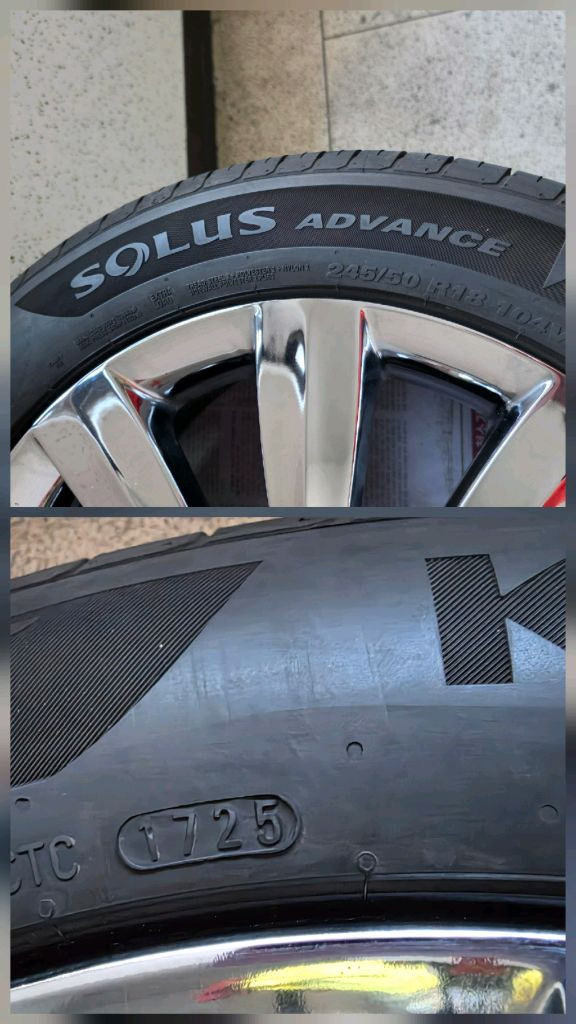 뉴에쿠스 vi/순정18인치/크롬휠, 타이어/중고 4개/교환가능/개인/팝니다. 이미지