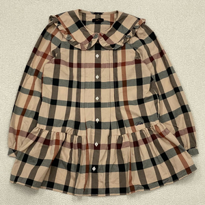 (정품) 닥스 키즈 하우스체크 프릴 블라우스 150 13Y 이미지