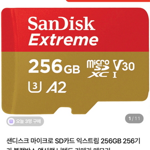 샌디스크 익스트림 마이크로SD카드 256g +아답터 이미지