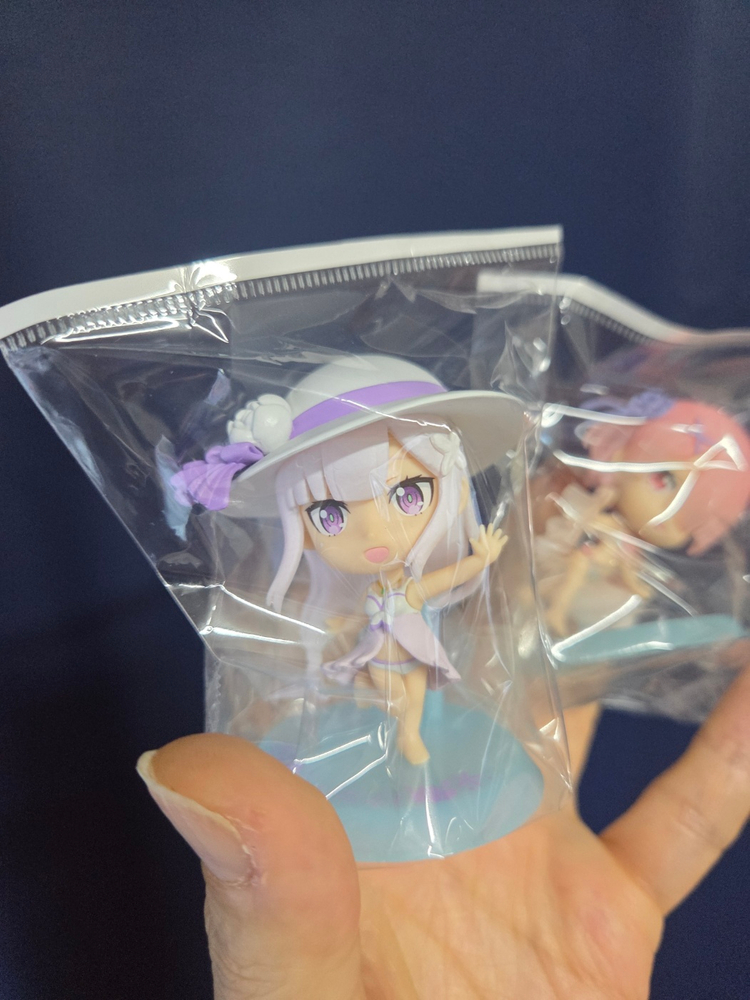 [2종 세트] 리제로 제일복권 치비큥 에밀리아 람 캐릭터 피규어 판매해요. 이미지