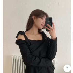 (새상품) 셀렉트한 엔젤 블라우스 하객룩 블라우스 오프숄더 블라우스 블랙 이미지