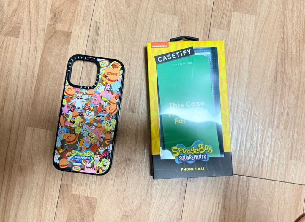 아이폰16프로 맥스 케이스티파이 스폰지밥 폰케이스 이미지