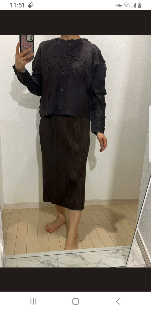 새제품)플리츠플리즈 크러쉬가디건 자켓 이세이미야케 이미지