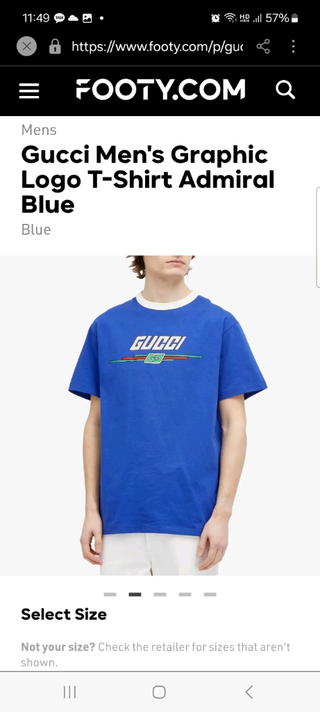 구찌 블루 로고 반팔 티셔츠 L 롯데쇼핑발 정품 이미지