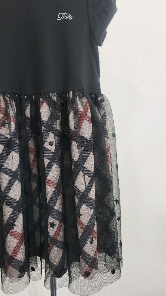 닥스 키즈 블랙 체크 튜튜 원피스 반팔 120 / 7Y 이미지