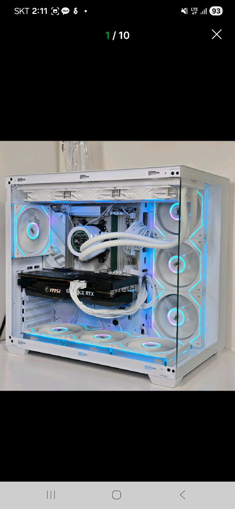 (새제품 반본체 수랭 화이트)9800X3D, B850M WIFI, 수랭쿨러, 방송게이밍컴퓨터본체 이미지