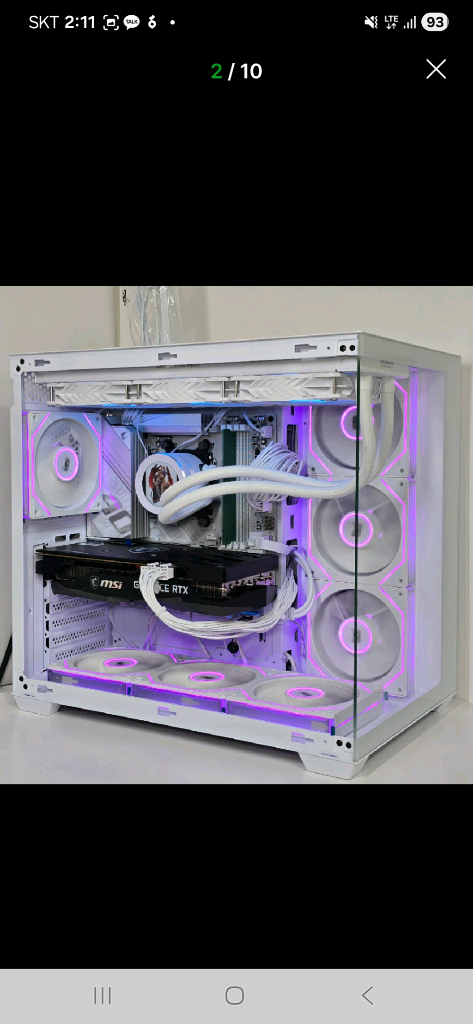 (새제품 반본체 수랭 화이트)9800X3D, B850M WIFI, 수랭쿨러, 방송게이밍컴퓨터본체 이미지