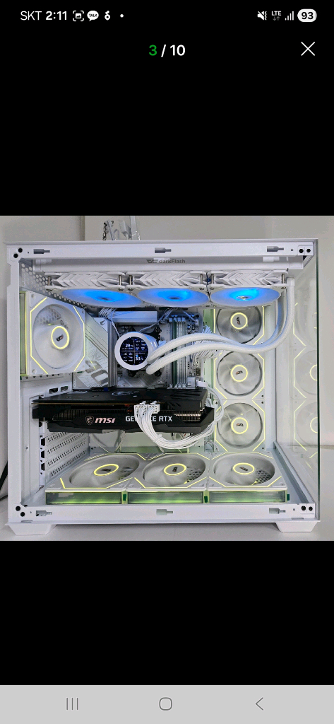 (새제품 반본체 수랭 화이트)9800X3D, B850M WIFI, 수랭쿨러, 방송게이밍컴퓨터본체 이미지