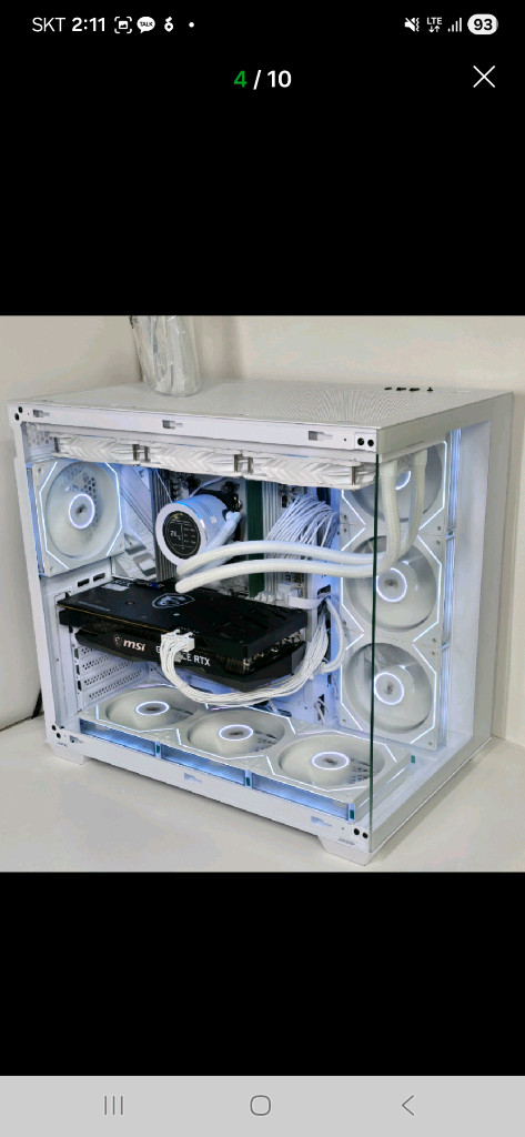 (새제품 반본체 수랭 화이트)9800X3D, B850M WIFI, 수랭쿨러, 방송게이밍컴퓨터본체 이미지