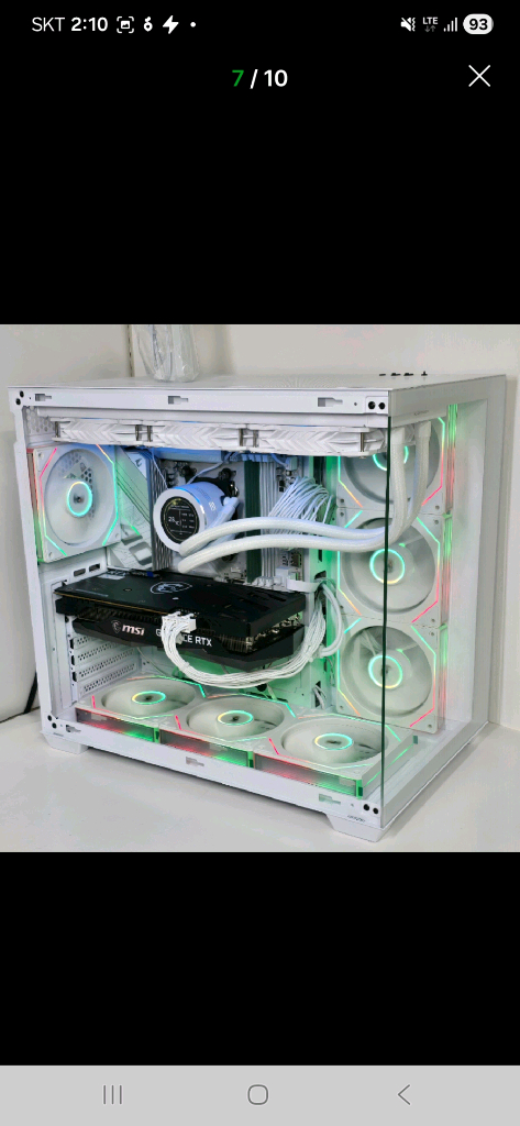 (새제품 반본체 수랭 화이트)9800X3D, B850M WIFI, 수랭쿨러, 방송게이밍컴퓨터본체 이미지