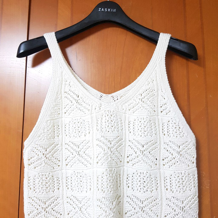 에잇세컨즈 레이어드 크로셰 니트 뷔스티에 조끼 베스트 아이보리 90 M사이즈 이미지