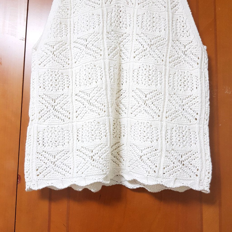 에잇세컨즈 레이어드 크로셰 니트 뷔스티에 조끼 베스트 아이보리 90 M사이즈 이미지