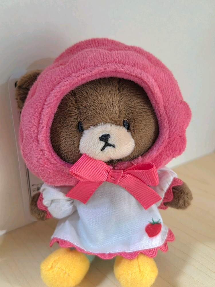 꼬마 곰 재키 딸기 베어스스쿨 마스코트 키링 키홀더 쿠마노각코 인형 이미지