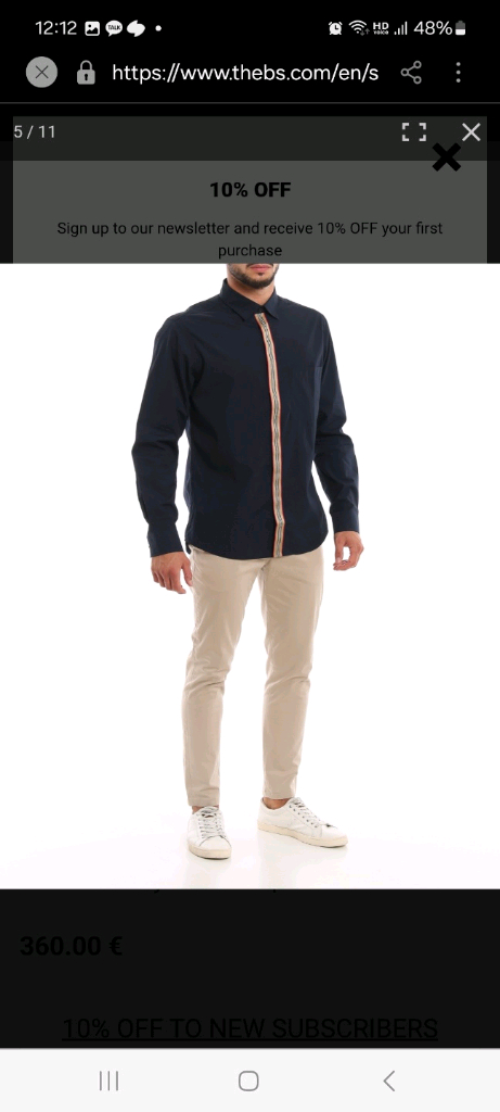 버버리 네이비 아이콘 스트라이프 셔츠 m 이미지