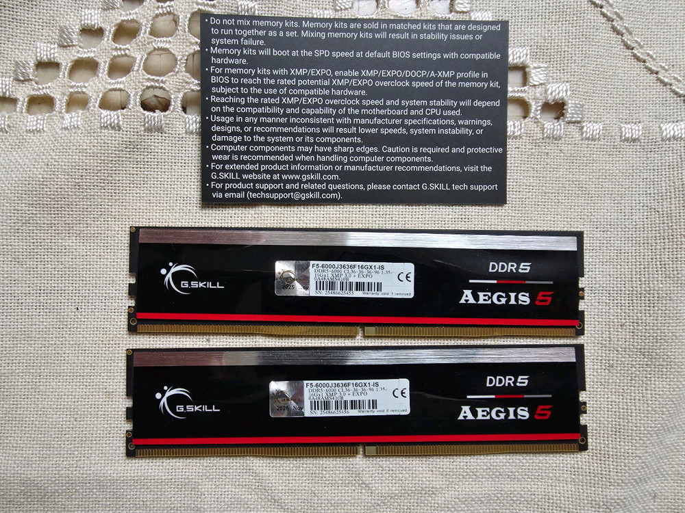 [서린정품] 지스킬 DDR5-6000 CL36 AEGIS 5 32GB (16Gx2) 이미지