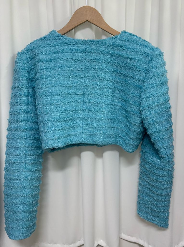 [새상품] by flow 스퀘어넥 트위드 크롭 자켓 이미지