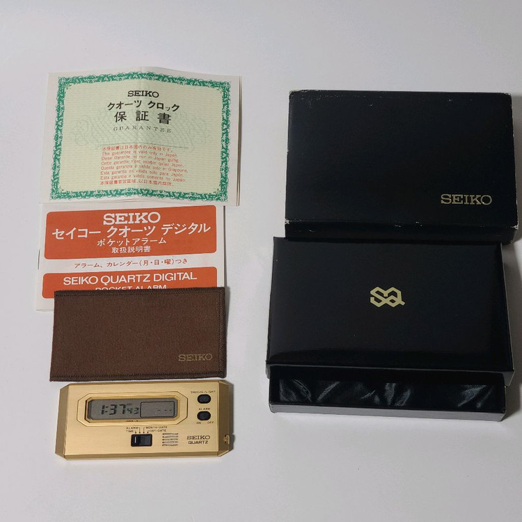 세이코 빈티지 탁상 카드형 시계 알람 7431-001G 이미지