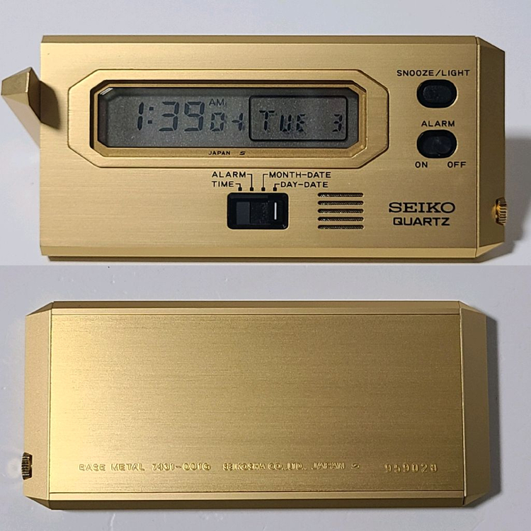 세이코 빈티지 탁상 카드형 시계 알람 7431-001G 이미지