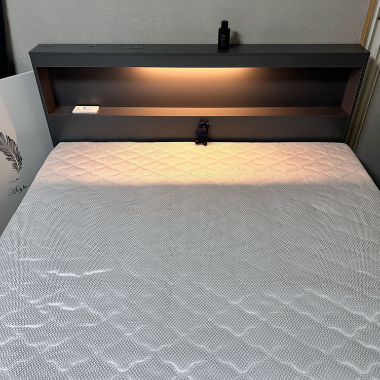 (퀸)LED 수납형 스마트 독립형 침대프레임 매트리스 세트 이미지