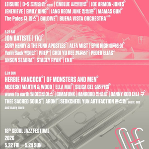 5/24 (일) 서울재즈페스티벌 티켓 서재페 이미지