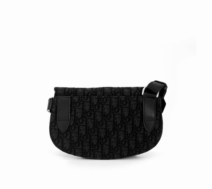 DIOR 디올 남성 오블리크 자카드 메신저 새들백 파우치 크로스백 블랙 이미지