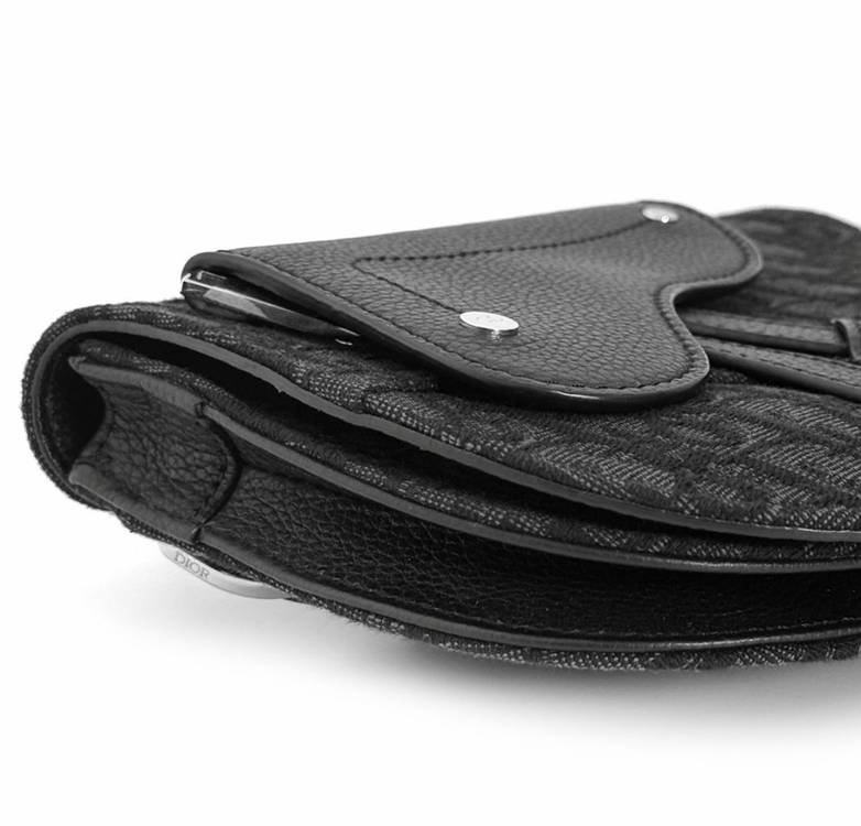 DIOR 디올 남성 오블리크 자카드 메신저 새들백 파우치 크로스백 블랙 이미지