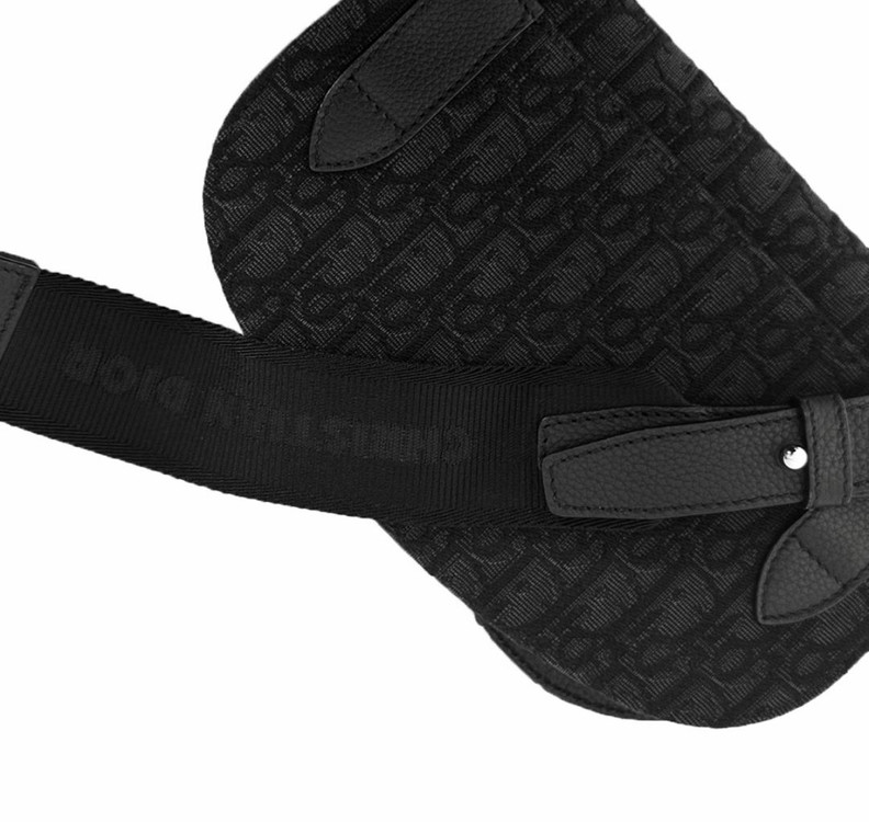 DIOR 디올 남성 오블리크 자카드 메신저 새들백 파우치 크로스백 블랙 이미지